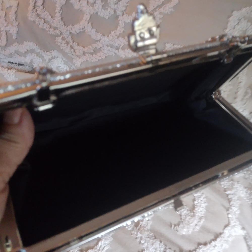 Silver clutch bag